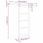 Preview: Schiebetür ORKDAL Weiß 83 x 211 cm Massivholz Kiefer und Glas