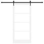 Preview: Schiebetür ORKDAL 93 x 202 cm Massivholz Kiefer und Glas Weiß