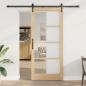 Preview: ARDEBO.de - Schiebetür ORKDAL 93 x 211 cm Massivholz Kiefer und Glas Natur
