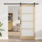 Preview: Schiebetür ORKDAL 93 x 211 cm Massivholz Kiefer und Glas Natur