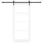 Preview: Schiebetür ORKDAL Weiß 93 x 211 cm Massivholz Kiefer und Glas