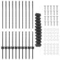Preview: Maschendrahtzaun mit Pfosten 10 x 1 m PVC-beschichteter Stahl