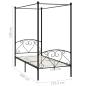 Preview: Himmelbett-Gestell Schwarz Metall 120 x 200 cm
