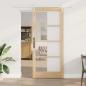 Preview: ARDEBO.de - Schiebetür ORKDAL Natur 93 x 211 cm Massivholz Kiefer und Glas