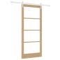 Preview: Schiebetür ORKDAL Natur 93 x 211 cm Massivholz Kiefer und Glas