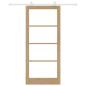 Preview: Schiebetür ORKDAL 93 x 211 cm Massivholz Kiefer und Glas Natur