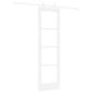 Preview: Schiebetür 61 x 198,5 cm Massivholz Kiefer und Glas Weiß