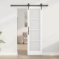 Preview: Schiebetür ORKDAL 61 x 198,5 cm Massivholz Kiefer und Glas Weiß