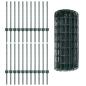 Preview: Euro-Zaun mit Pfosten 50 x 0,6 m PVC-beschichteter Stahl Grün