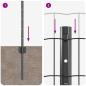 Preview: Zaun mit Pfosten Grau 0,8 x 25 m Stahl und PVC