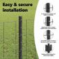 Preview: Zaun mit Pfosten Grau 0,8 x 25 m Stahl und PVC
