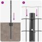 Preview: Zaun mit Pfosten Grau 0,8 x 25 m Stahl