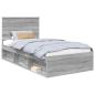 Preview: Bettrahmen Sonoma-Grau 100 x 200 cm Massives Kiefernholz