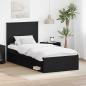 Preview: ARDEBO.de - Bettrahmen Schwarz 90 x 200 cm Massives Kiefernholz