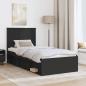 Preview: Bettrahmen Schwarz 90 x 200 cm Massives Kiefernholz