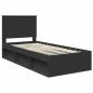Preview: Bettrahmen Schwarz 90 x 200 cm Massives Kiefernholz