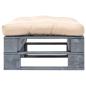 Preview: Outdoor-Ottomane Paletten mit Kissen in Sandfarben Holz Grau