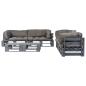 Preview: 6-tlg. Outdoor-Lounge-Set Paletten mit Kissen in Grau Holz