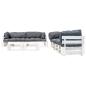 Preview: 6-tlg. Paletten-Lounge-Set mit Kissen in Grau Holz