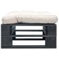 Preview: Outdoor-Ottomane Paletten mit Kissen in Sandfarben Holz Schwarz