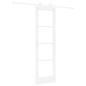 Preview: Schiebetür ORKDAL 61 x 198,5 cm Massivholz Kiefer und Glas Weiß