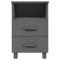 Preview: Nachttisch HAMAR Dunkelgrau 40x35x62 cm Massivholz Kiefer