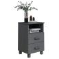 Preview: Nachttisch HAMAR Dunkelgrau 40x35x62 cm Massivholz Kiefer