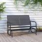 Preview: ARDEBO.de - Garten-Schaukelbank Schwarz 120,5x76x86,5 cm Textilen & Stahl