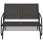 Preview: Garten-Schaukelbank Schwarz 120,5x76x86,5 cm Textilen & Stahl
