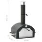 Preview: 3-in-1 Outdoor-Pizzaofen & Grill Schwarz