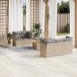 Preview: ARDEBO.de - 6-tlg. Garten-Sofagarnitur mit Kissen Beigemischung Poly Rattan