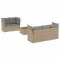 Preview: 6-tlg. Garten-Sofagarnitur mit Kissen Beigemischung Poly Rattan