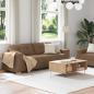 Preview: 2-tlg. Sofagarnitur mit Kissen braun Stoff
