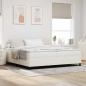 Preview: ARDEBO.de - Boxspringbett Creme und Weiß 200 x 200 cm Cordstoff