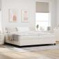 Preview: ARDEBO.de - LED Boxspringbett Creme und Weiß 200 x 200 cm Cordstoff