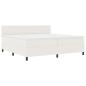 Preview: LED Boxspringbett Creme und Weiß 200 x 200 cm Cordstoff