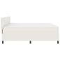 Preview: LED Boxspringbett Creme und Weiß 200 x 200 cm Cordstoff