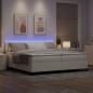 Preview: LED Boxspringbett Creme und Weiß 200 x 200 cm Cordstoff