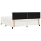 Preview: LED Boxspringbett Creme und Weiß 200 x 200 cm Cordstoff
