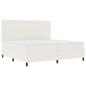 Preview: LED Boxspringbett Creme und Weiß 200 x 200 cm Cordstoff