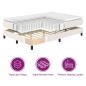 Preview: LED Boxspringbett Creme und Weiß 200 x 200 cm Cordstoff
