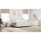 Preview: LED Boxspringbett Creme und Weiß 200 x 200 cm Cordstoff