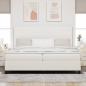 Preview: LED Boxspringbett Creme und Weiß 200 x 200 cm Cordstoff