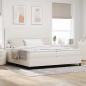 Preview: LED Boxspringbett Creme und Weiß 200 x 200 cm Cordstoff