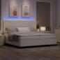 Preview: LED Boxspringbett Creme und Weiß 200 x 200 cm Cordstoff