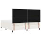 Preview: LED Boxspringbett Creme und Weiß 200 x 200 cm Cordstoff