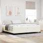 Preview: ARDEBO.de - Bettrahmen mit Matratze Creme 200 x 200 cm Stoff