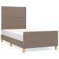 Preview: Bettgestell ohne Matratze Taupe 100x200 cm Stoff