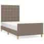 Preview: Bettgestell ohne Matratze Taupe 100x200 cm Stoff