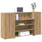 Preview: ARDEBO.de - Empfangstheke Artisan-Eiche 180x50x103,5 cm Holzwerkstoff